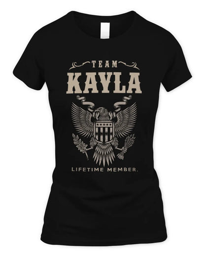 KAYLA TP06-K82 – Personalized Classic Style Apparel “Team NAME Lifetime Member” - Women's Standard T-Shirt - Black
