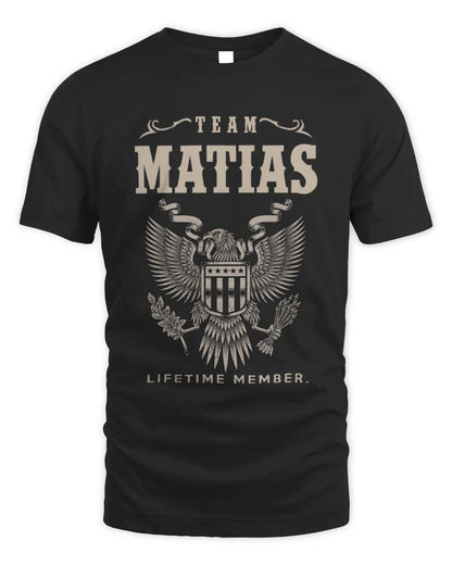 MATIAS TP06-K82 – Personalized Classic Style Apparel “Team NAME Lifetime Member” - Unisex Standard T-Shirt - Black