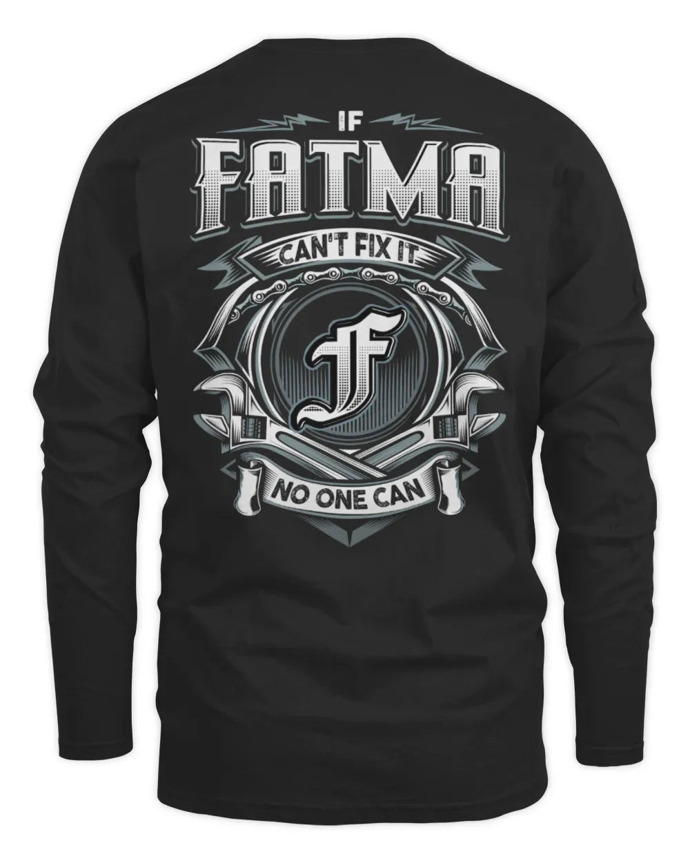 FATMA AP81-K4-626 - Personalized Ahmed Quote Apparel “If Ahmed Can't Fix It, No One Can” - Men's Long Sleeved T-Shirt - Black