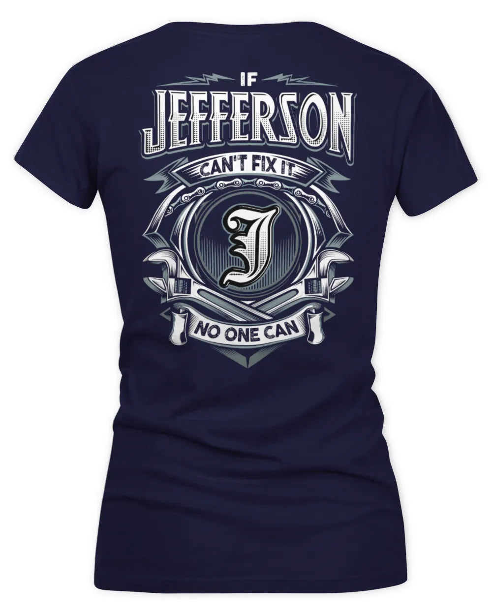 JEFFERSON AP81-K4-626 - Personalized Ahmed Quote Apparel “If Ahmed Can't Fix It, No One Can” - Women's V-Neck T-Shirt - Navy