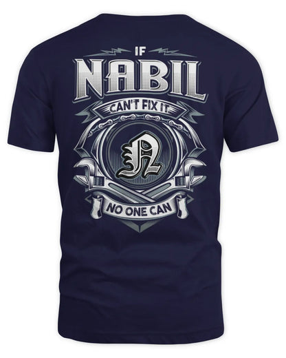 NABIL AP81-K4-626 - Personalized Ahmed Quote Apparel “If Ahmed Can't Fix It, No One Can” - Unisex Standard T-Shirt - Navy