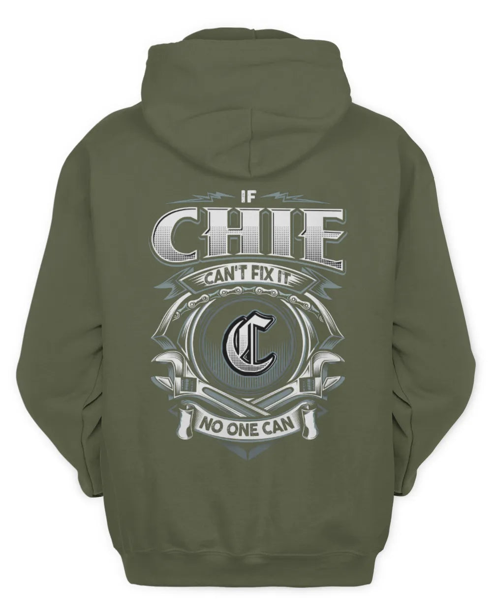 CHIE AP81-K4-626 - Personalized Ahmed Quote Apparel “If Ahmed Can't Fix It, No One Can” - Unisex Hoodie - Military Green