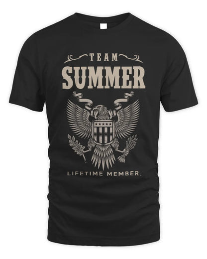 SUMMER TP06-K82 – Personalized Classic Style Apparel “Team NAME Lifetime Member” - Unisex Standard T-Shirt - Black