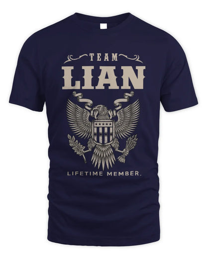 LIAN TP06-K82 – Personalized Classic Style Apparel “Team NAME Lifetime Member” - Unisex Standard T-Shirt - Navy