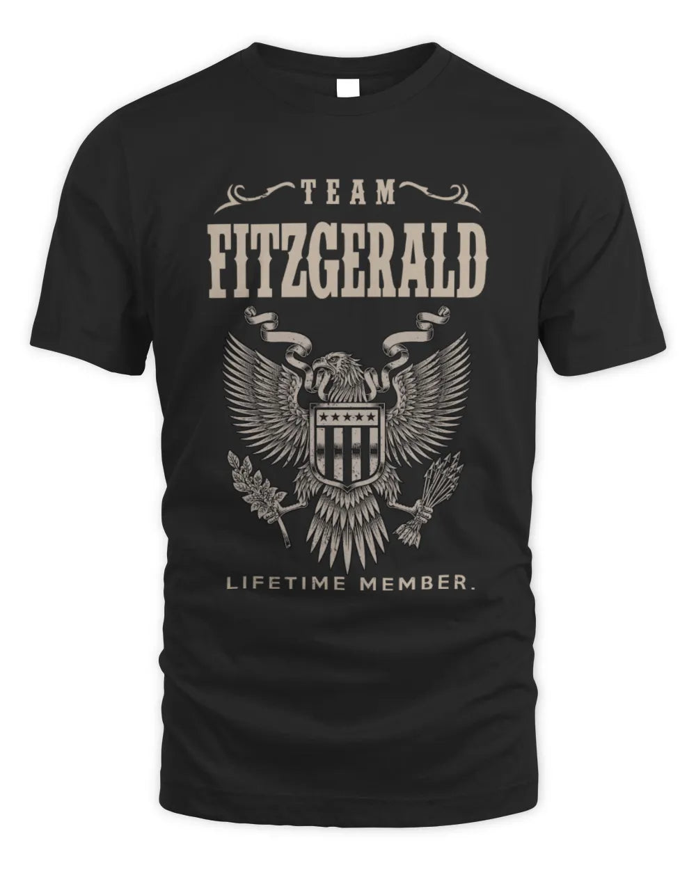 FITZGERALD TP06-K82 – Personalized Classic Style Apparel “Team NAME Lifetime Member” - Unisex Standard T-Shirt - Black