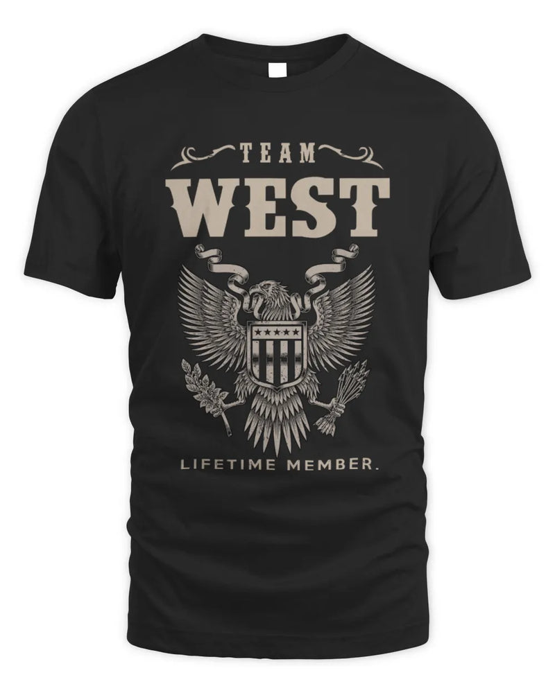 WEST TP06-K82 – Personalized Classic Style Apparel “Team NAME Lifetime Member” - Unisex Standard T-Shirt - Black