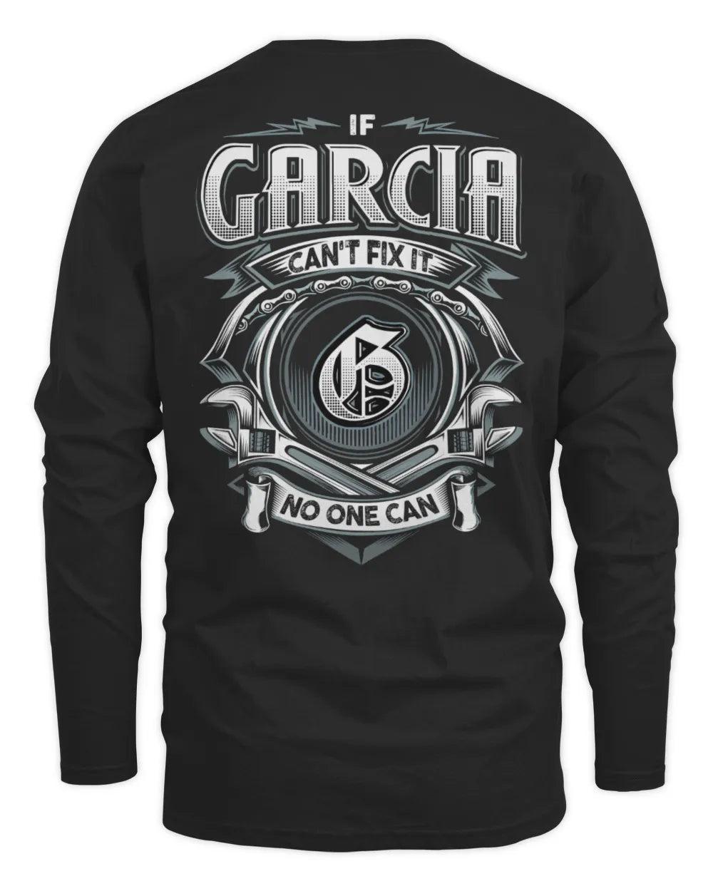 GARCIA AP81-K4-626 - Personalized Ahmed Quote Apparel “If Ahmed Can't Fix It, No One Can” - Men's Long Sleeved T-Shirt - Black