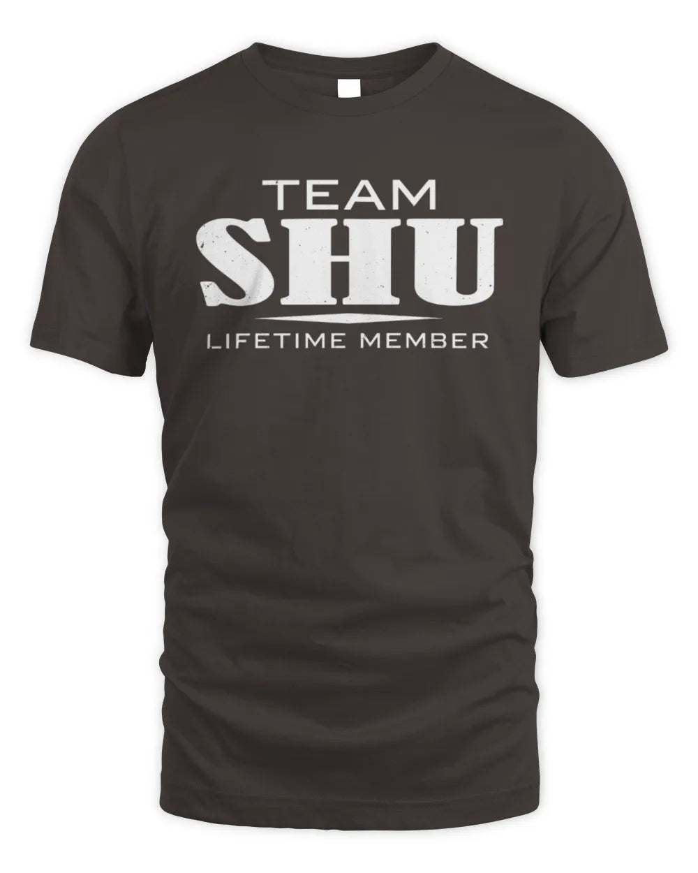 SHU BL62-K4-128 - Personalized “Team NAME Lifetime Member” - Unisex Standard T-Shirt - Dark Chocolate