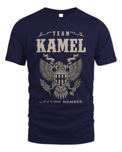 KAMEL TP06-K82 – Personalized Classic Style Apparel “Team NAME Lifetime Member” - Unisex Standard T-Shirt - Navy