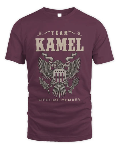 KAMEL TP06-K82 – Personalized Classic Style Apparel “Team NAME Lifetime Member” - Unisex Standard T-Shirt - Maroon