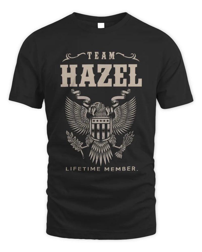 HAZEL TP06-K82 – Personalized Classic Style Apparel “Team NAME Lifetime Member” - Unisex Standard T-Shirt - Black