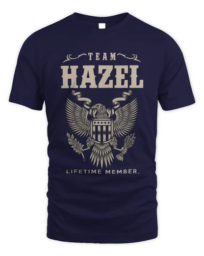 HAZEL TP06-K82 – Personalized Classic Style Apparel “Team NAME Lifetime Member” - Unisex Standard T-Shirt - Navy