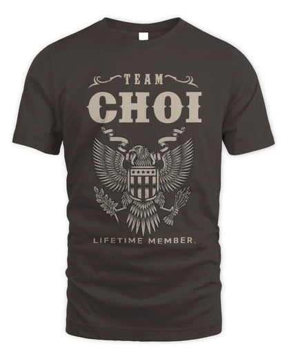 CHOI TP06-K82 – Personalized Classic Style Apparel “Team NAME Lifetime Member” - Unisex Standard T-Shirt - Dark Chocolate