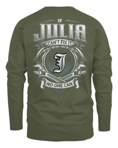 JULIA AP81-K4-626 - Personalized Ahmed Quote Apparel “If Ahmed Can't Fix It, No One Can” - Men's Long Sleeved T-Shirt - Military Green