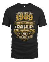 1989 HH89-K2 – Funny Birth Year Multitasker Quote T-Shirt - Unisex Standard T-Shirt - Black