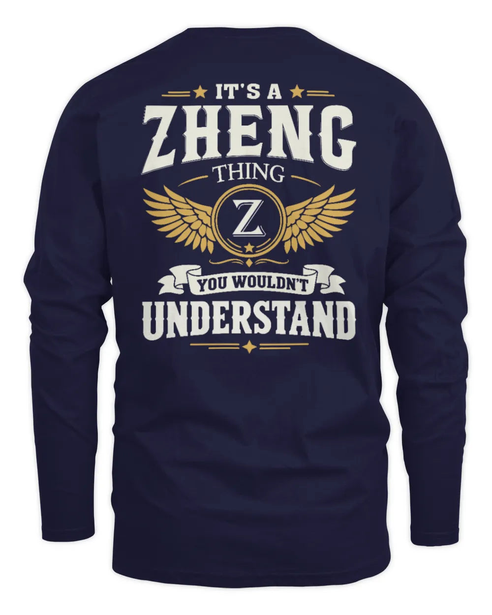ZHENG KT06-M008 It’s a [NAME] Thing – You Wouldn’t Understand | Personalized Vintage T-Shirt - Men's Long Sleeved T-Shirt - Navy