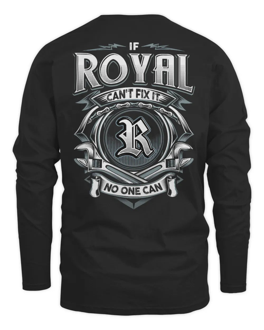 ROYAL AP81-K4-626 - Personalized Ahmed Quote Apparel “If Ahmed Can't Fix It, No One Can” - Men's Long Sleeved T-Shirt - Black