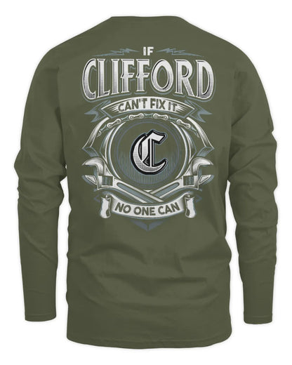 CLIFFORD AP81-K4-626 - Personalized Ahmed Quote Apparel “If Ahmed Can't Fix It, No One Can” - Men's Long Sleeved T-Shirt - Military Green