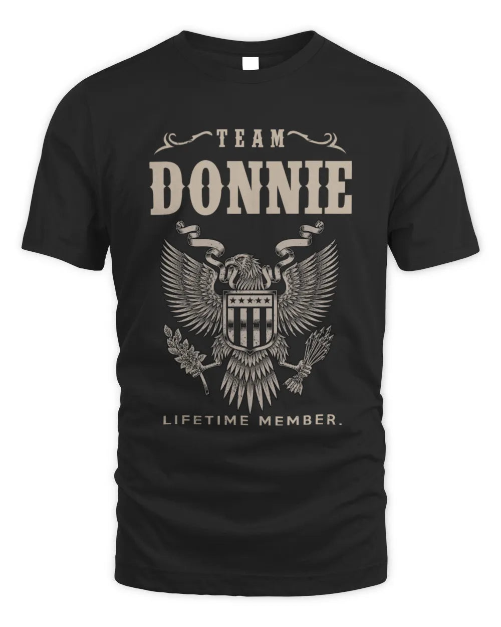 DONNIE TP06-K82 – Personalized Classic Style Apparel “Team NAME Lifetime Member” - Unisex Standard T-Shirt - Black