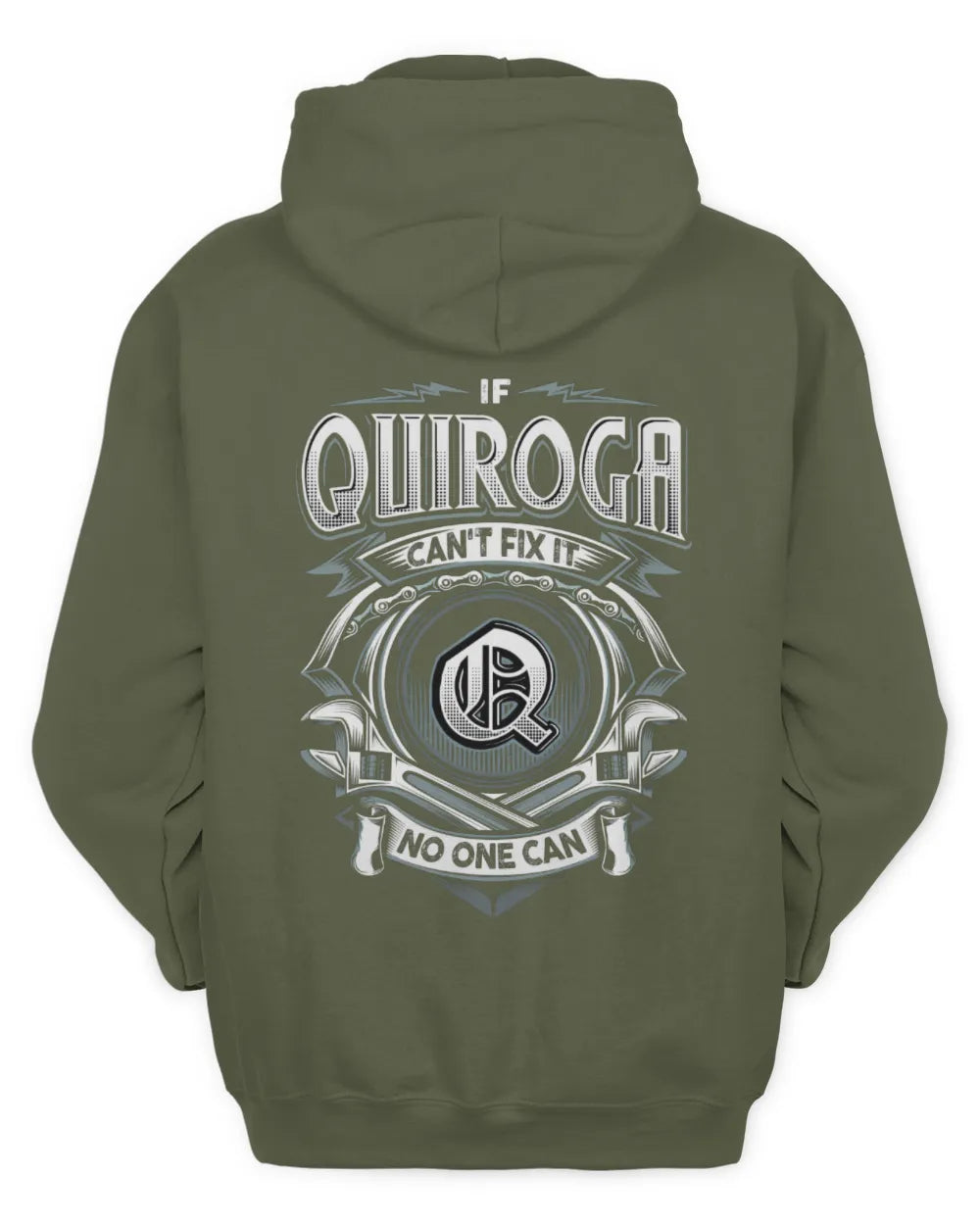 QUIROGA AP81-K4-626 - Personalized Ahmed Quote Apparel “If Ahmed Can't Fix It, No One Can” - Unisex Hoodie - Military Green