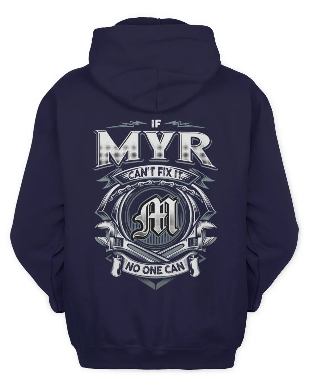 MYR AP81-K4-626 - Personalized Ahmed Quote Apparel “If Ahmed Can't Fix It, No One Can” - Unisex Hoodie - Navy