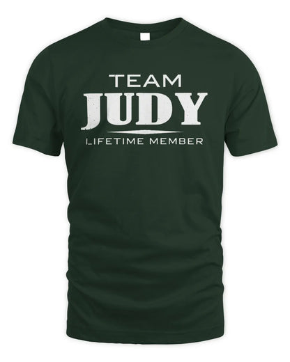 JUDY BL62-K4-128 - Personalized “Team NAME Lifetime Member” - Unisex Standard T-Shirt - Forest Green