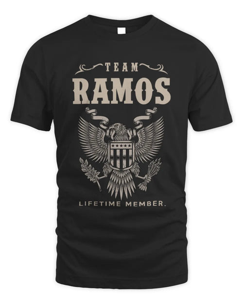 RAMOS TP06-K82 – Personalized Classic Style Apparel “Team NAME Lifetime Member” - Unisex Standard T-Shirt - Black