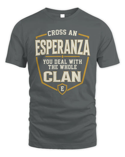 ESPERANZA NT1-K008 Cross A/An NAME, You Deal With the Whole Clan | Personalized Vintage T-Shirt - Unisex Standard T-Shirt - Charcoal
