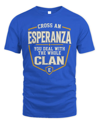 ESPERANZA NT1-K008 Cross A/An NAME, You Deal With the Whole Clan | Personalized Vintage T-Shirt - Unisex Standard T-Shirt - Royal