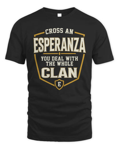 ESPERANZA NT1-K008 Cross A/An NAME, You Deal With the Whole Clan | Personalized Vintage T-Shirt - Unisex Standard T-Shirt - Black