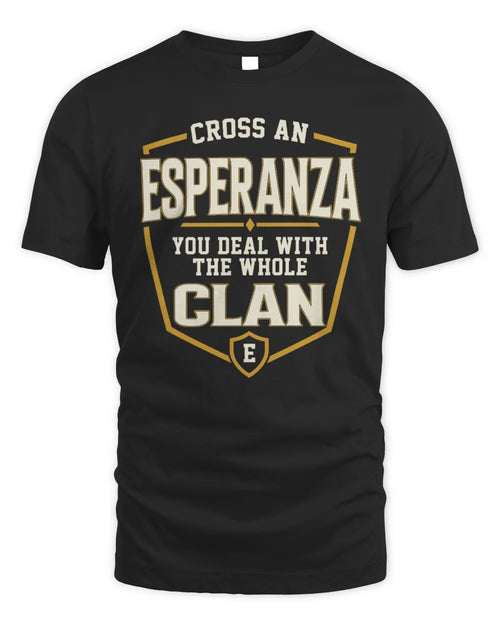 ESPERANZA NT1-K008 Cross A/An NAME, You Deal With the Whole Clan | Personalized Vintage T-Shirt - Unisex Standard T-Shirt - Black