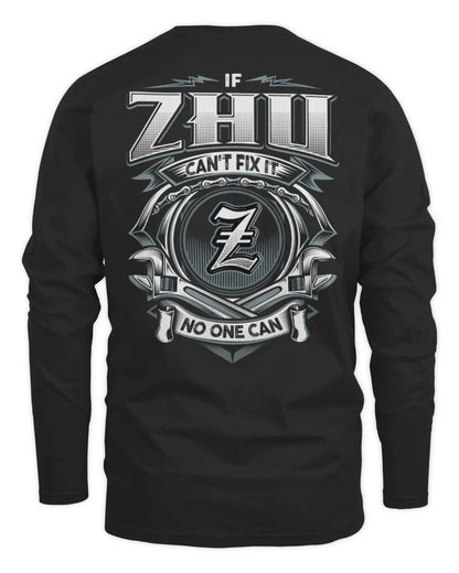ZHU AP81-K4-626 - Personalized Ahmed Quote Apparel “If Ahmed Can't Fix It, No One Can” - Men's Long Sleeved T-Shirt - Black