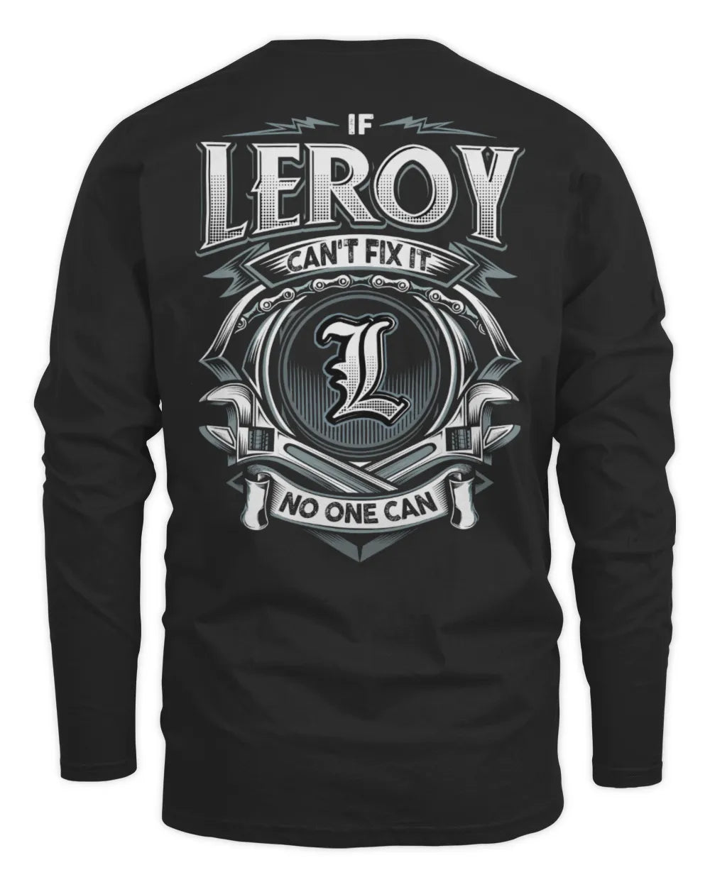 LEROY AP81-K4-626 - Personalized Ahmed Quote Apparel “If Ahmed Can't Fix It, No One Can” - Men's Long Sleeved T-Shirt - Black