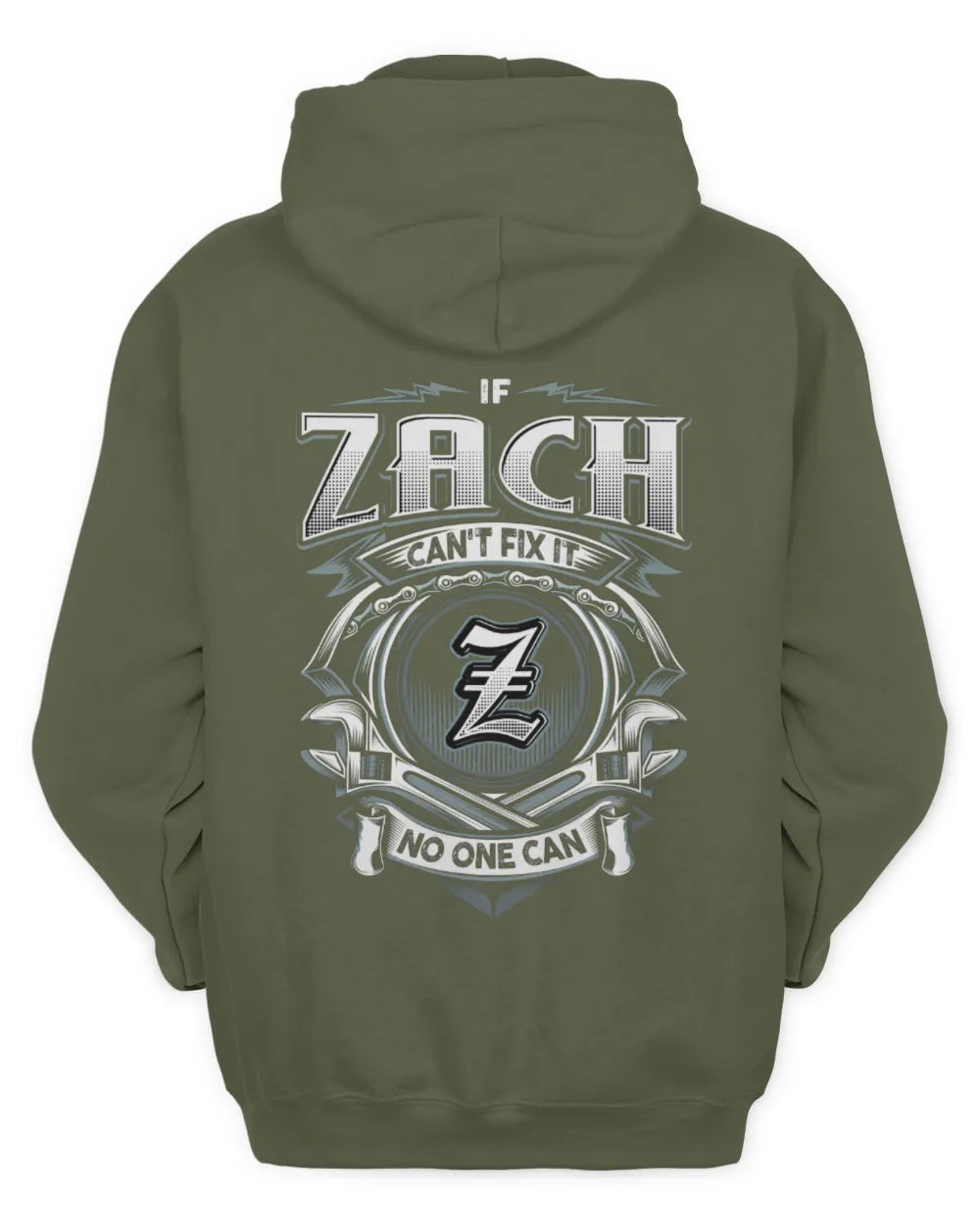 ZACH AP81-K4-626 - Personalized Ahmed Quote Apparel “If Ahmed Can't Fix It, No One Can” - Unisex Hoodie - Military Green