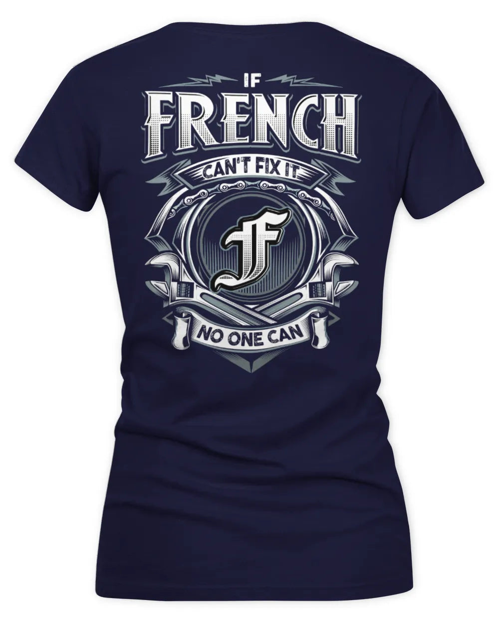 FRENCH AP81-K4-626 - Personalized Ahmed Quote Apparel “If Ahmed Can't Fix It, No One Can” - Women's V-Neck T-Shirt - Navy