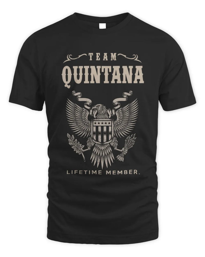 QUINTANA TP06-K82 – Personalized Classic Style Apparel “Team NAME Lifetime Member” - Unisex Standard T-Shirt - Black