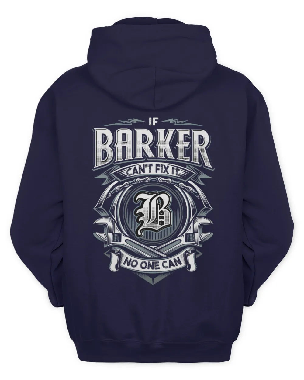 BARKER AP81-K4-626 - Personalized Ahmed Quote Apparel “If Ahmed Can't Fix It, No One Can” - Unisex Hoodie - Navy