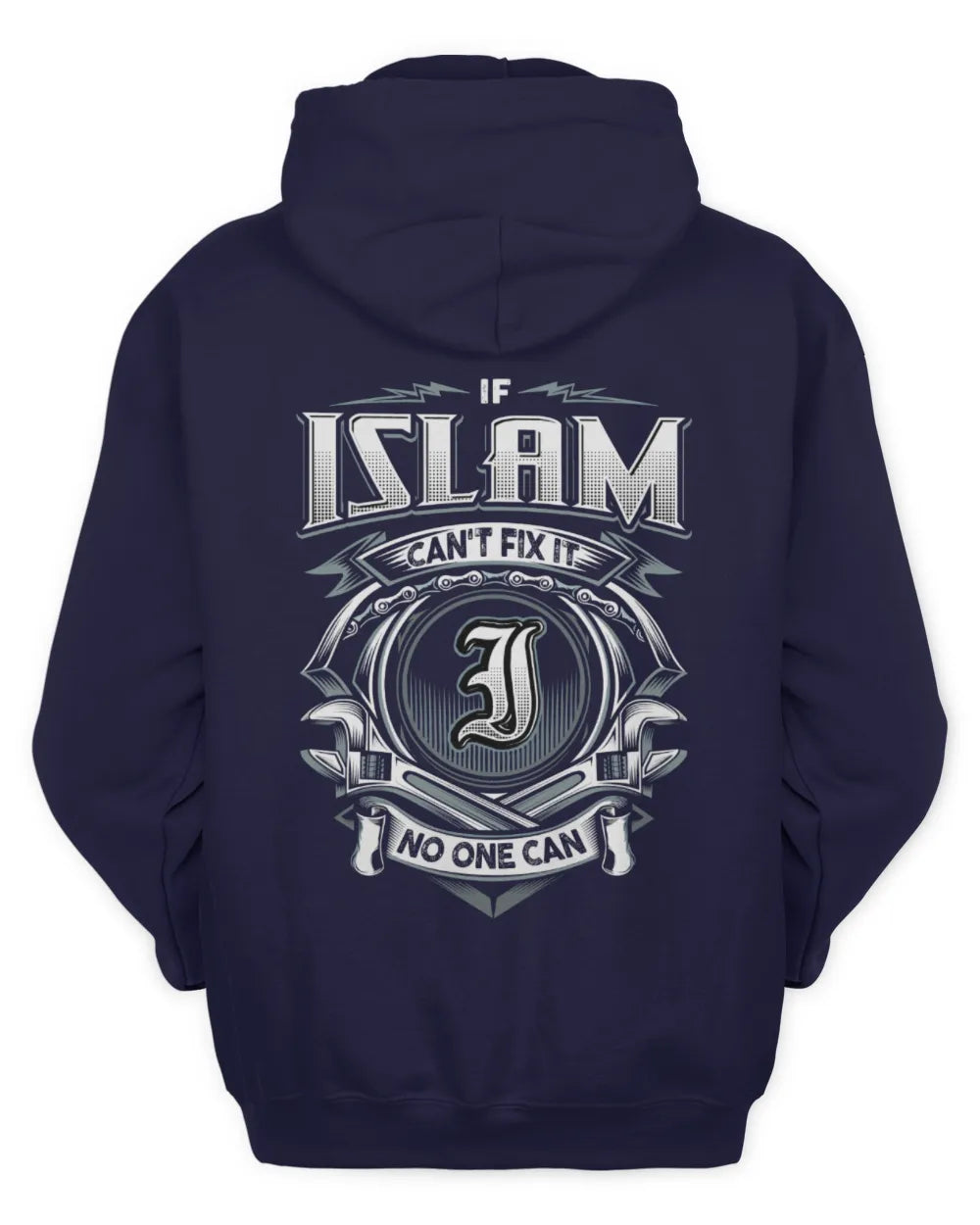 ISLAM AP81-K4-626 - Personalized Ahmed Quote Apparel “If Ahmed Can't Fix It, No One Can” - Unisex Hoodie - Navy