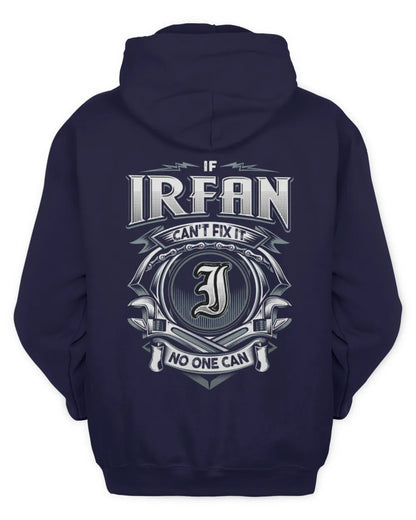 IRFAN AP81-K4-626 - Personalized Ahmed Quote Apparel “If Ahmed Can't Fix It, No One Can” - Unisex Hoodie - Navy