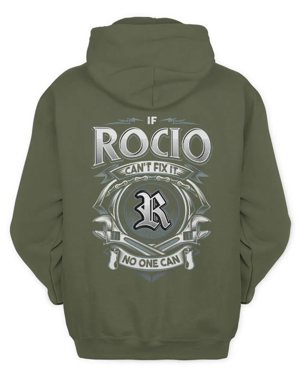 ROCIO AP81-K4-626 - Personalized Ahmed Quote Apparel “If Ahmed Can't Fix It, No One Can” - Unisex Hoodie - Military Green