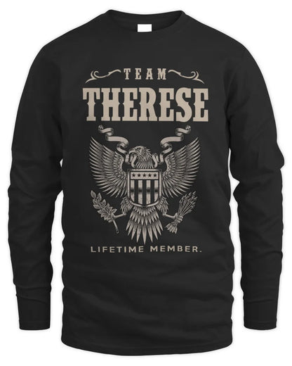 THERESE TP06-K82 – Personalized Classic Style Apparel “Team NAME Lifetime Member” - Men's Long Sleeved T-Shirt - Black