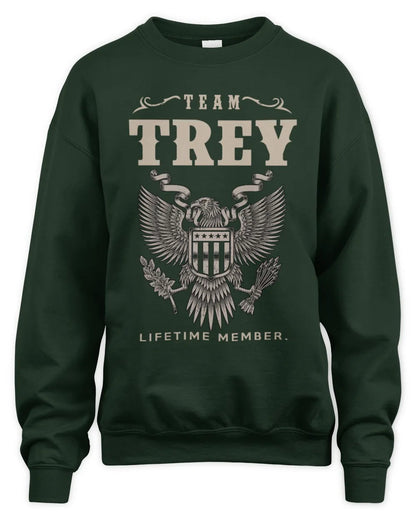 TREY TP06-K82 – Personalized Classic Style Apparel “Team NAME Lifetime Member” - Unisex Sweatshirt - Forest Green