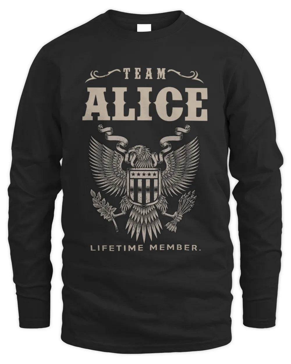 ALICE TP06-K82 – Personalized Classic Style Apparel “Team NAME Lifetime Member” - Men's Long Sleeved T-Shirt - Black