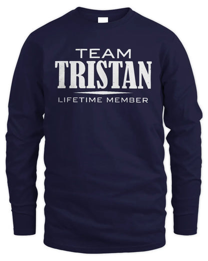 TRISTAN BL62-K4-128 - Personalized “Team NAME Lifetime Member” - Men's Long Sleeved T-Shirt - Navy
