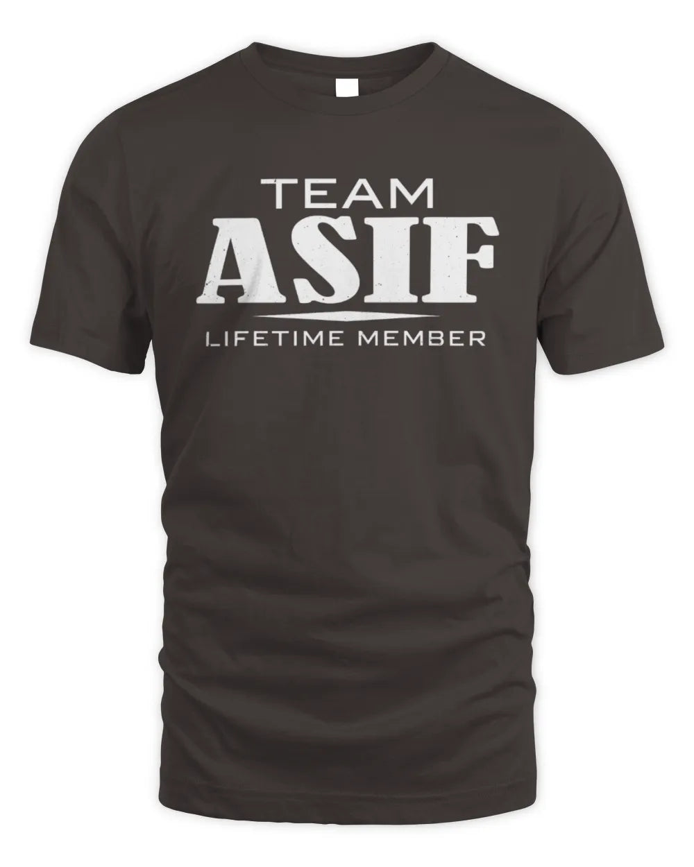 ASIF BL62-K4-128 - Personalized “Team NAME Lifetime Member” - Unisex Standard T-Shirt - Dark Chocolate