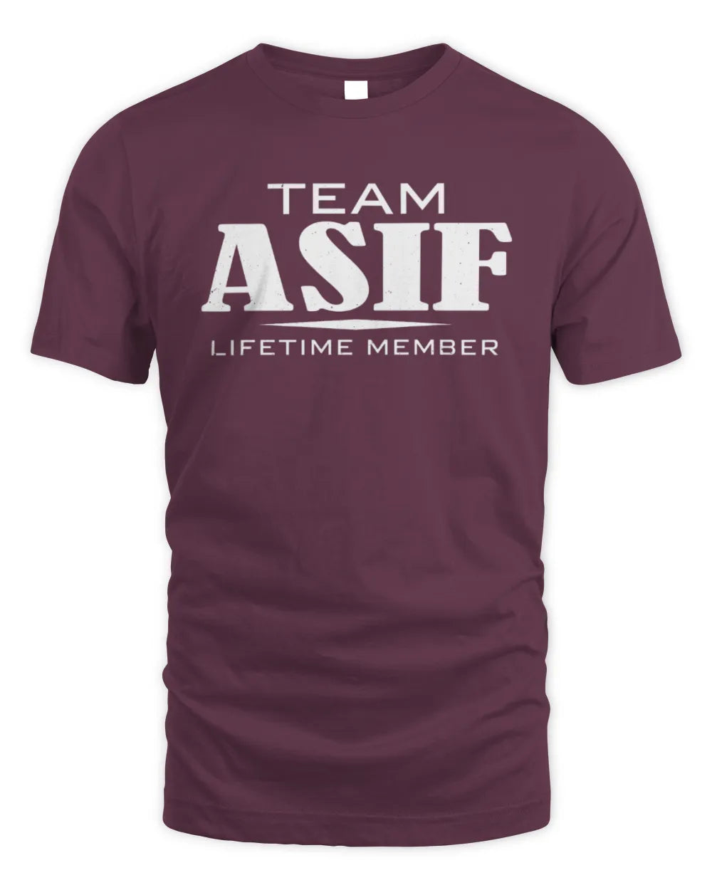 ASIF BL62-K4-128 - Personalized “Team NAME Lifetime Member” - Unisex Standard T-Shirt - Maroon