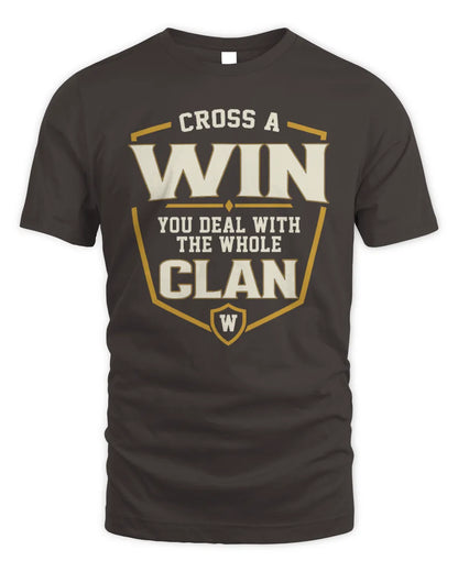 WIN NT1-K008 Cross A/An NAME, You Deal With the Whole Clan | Personalized Vintage T-Shirt - Unisex Standard T-Shirt - Dark Chocolate