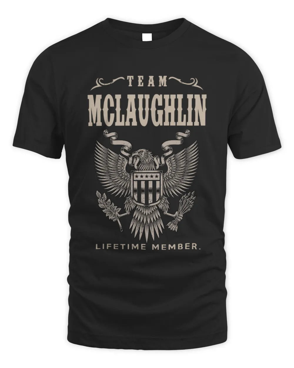 MCLAUGHLIN TP06-K82 – Personalized Classic Style Apparel “Team NAME Lifetime Member” - Unisex Standard T-Shirt - Black