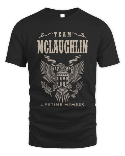MCLAUGHLIN TP06-K82 – Personalized Classic Style Apparel “Team NAME Lifetime Member” - Unisex Standard T-Shirt - Black