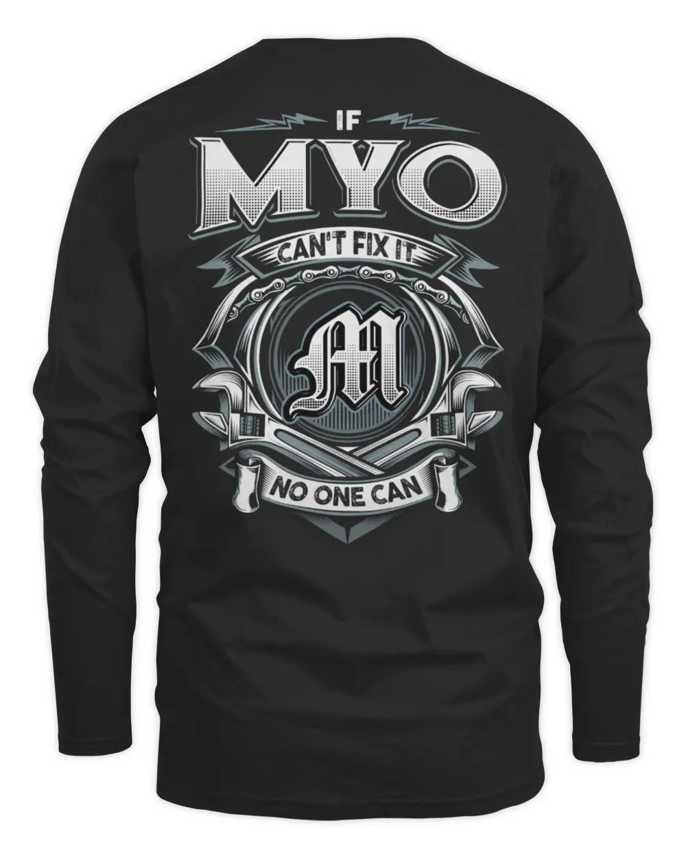 MYO AP81-K4-626 - Personalized Ahmed Quote Apparel “If Ahmed Can't Fix It, No One Can” - Men's Long Sleeved T-Shirt - Black